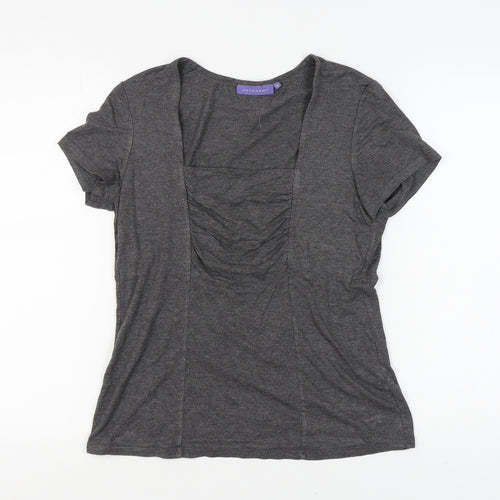 Autonomy Women's Grey Scoop Neck T-Shirt, Size 14
