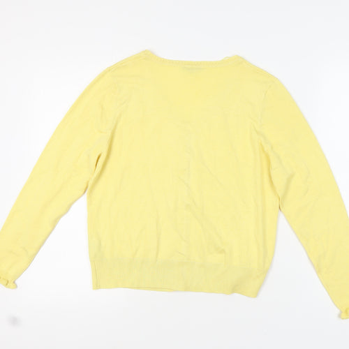 M&Co Women's Yellow Cardigan Size 16 Knit V-Neck