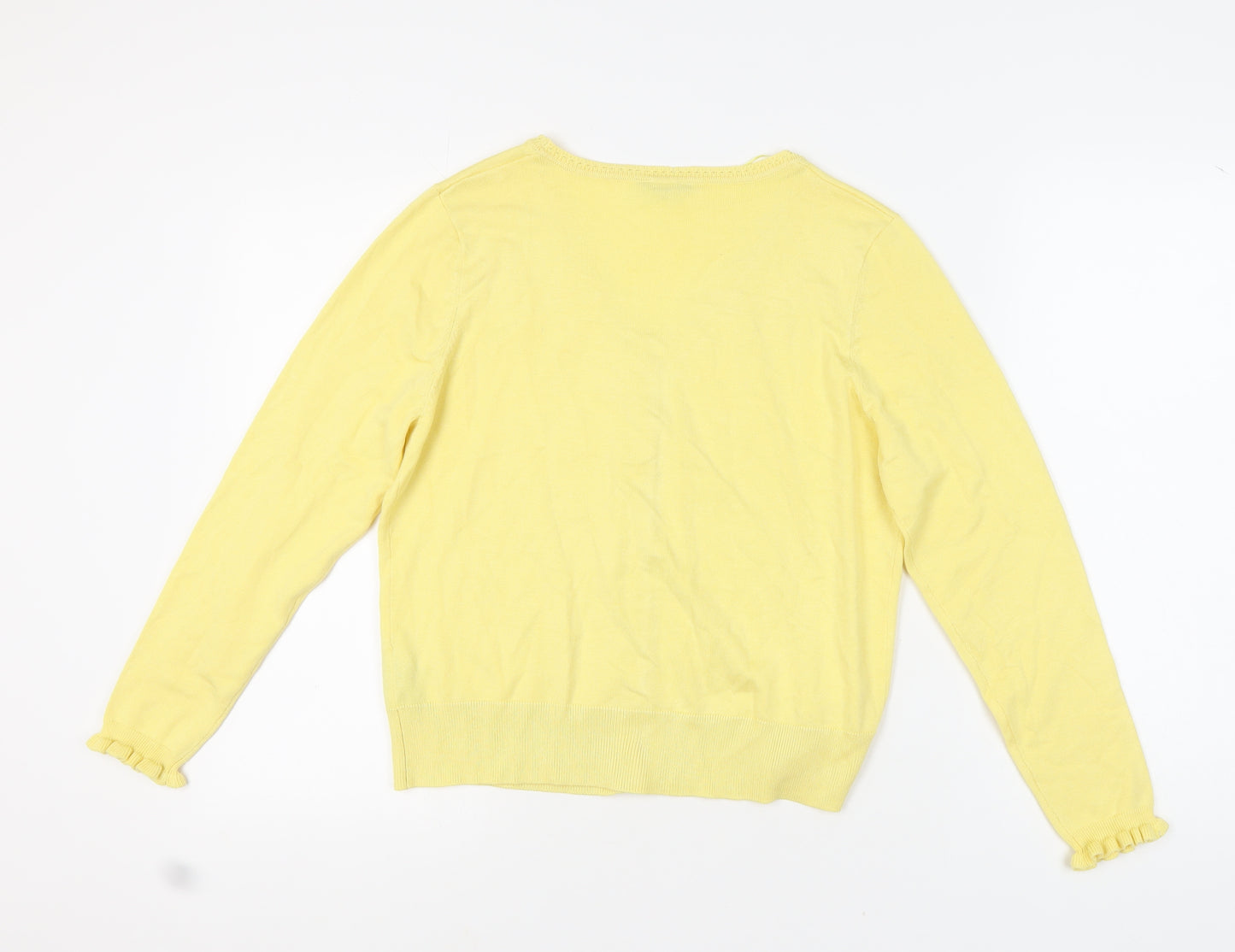 M&Co Women's Yellow Cardigan Size 16 Knit V-Neck
