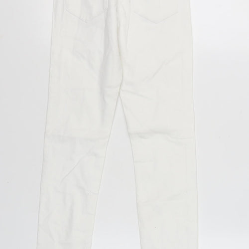 Next Girls White Jeans 11 Years Cotton Elastane Casual