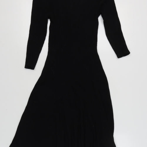 Worthington Women's Black V-Neck Long Sleeve Dress M