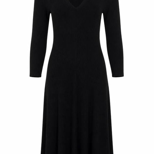 Worthington Women's Black V-Neck Long Sleeve Dress M