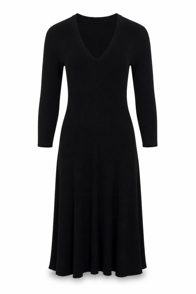 Worthington Women's Black V-Neck Long Sleeve Dress M