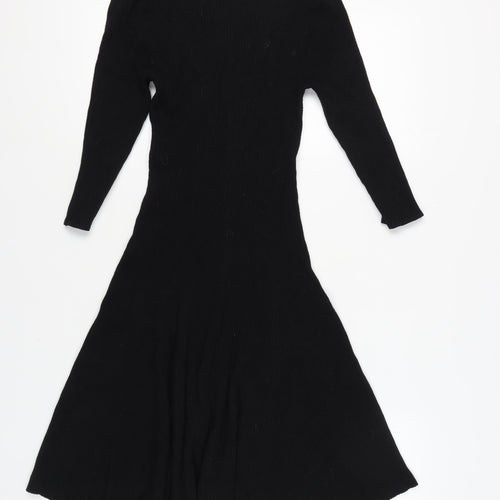 Worthington Women's Black V-Neck Long Sleeve Dress M