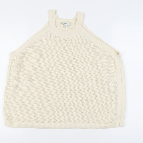 Marks and Spencer Women Ivory XL Halter Knit Tank