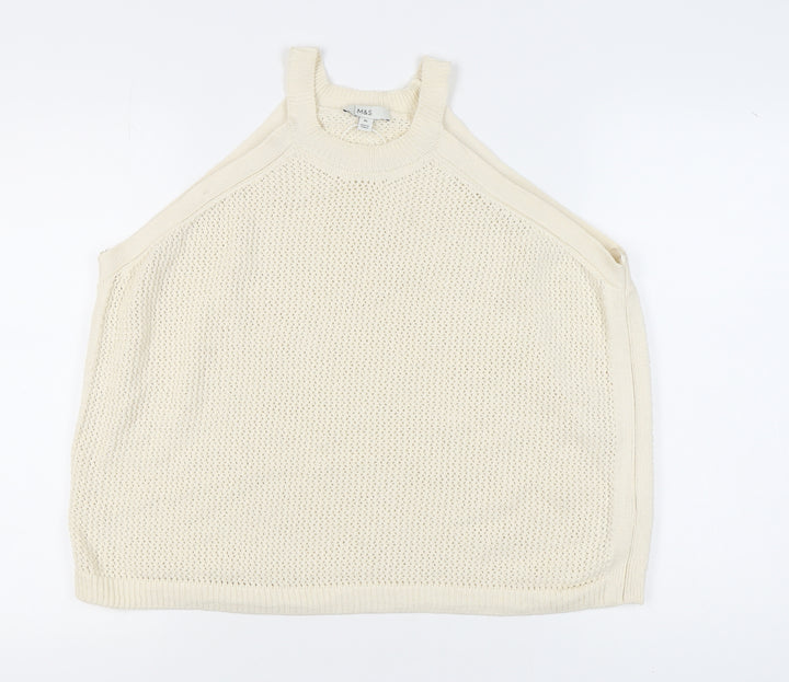 Marks and Spencer Women Ivory XL Halter Knit Tank