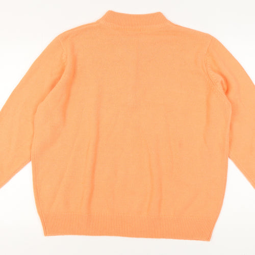 Damart Women's Orange XL Henley Wool Blend Jumper