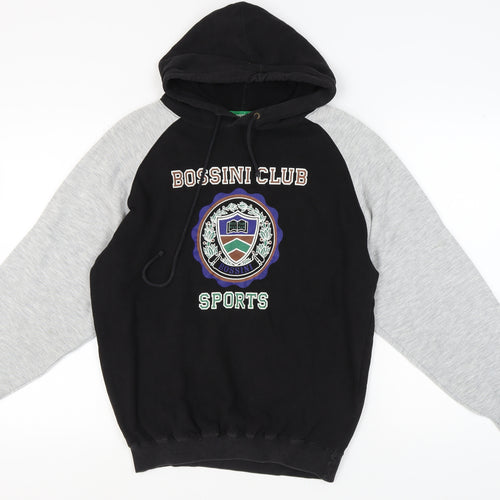 Bossini Unisex Black Hoodie M Sports Logo Graphic Print