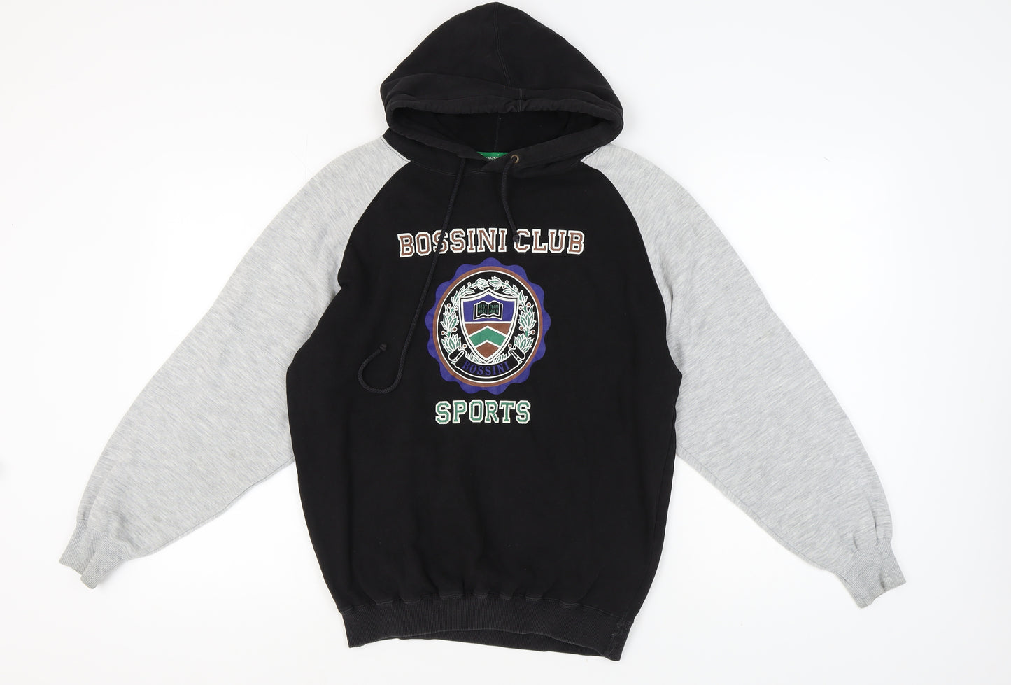 Bossini Unisex Black Hoodie M Sports Logo Graphic Print