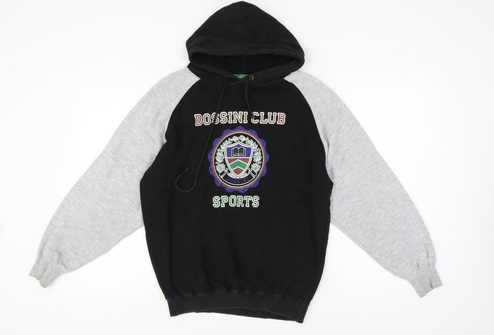 Bossini Unisex Black Hoodie M Sports Logo Graphic Print