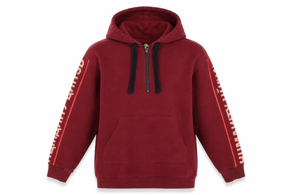 Front view of H&M unisex red hoodie -, size S, cotton blend