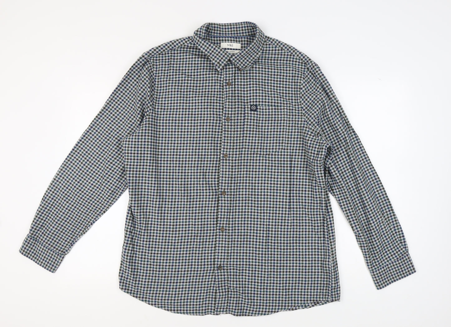 Marks and Spencer Men's Multicoloured XL Check Shirt
