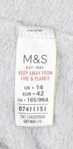 Marks and Spencer Grey Women's Long Sleeve Top UK 14