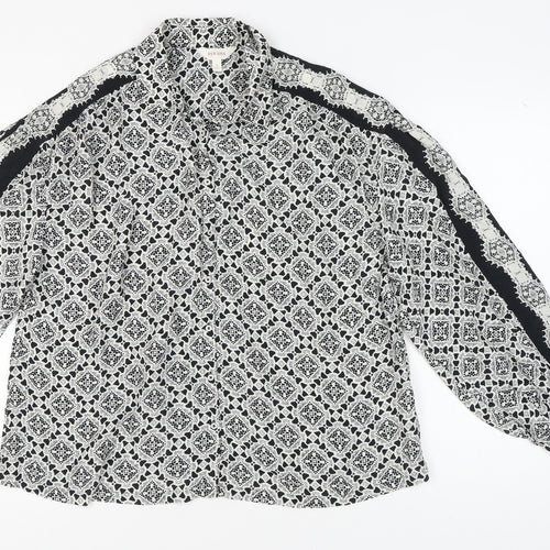 Marks and Spencer Women's Black Mix Blouse, Size 12