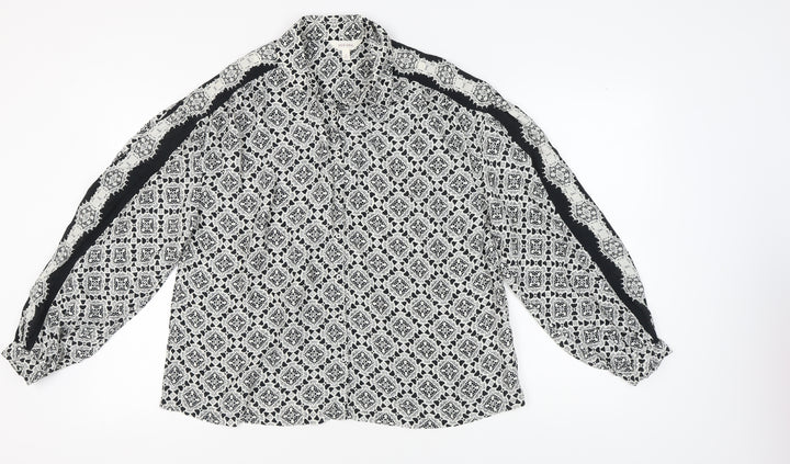 Marks and Spencer Women's Black Mix Blouse, Size 12