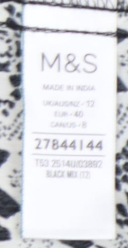 Marks and Spencer Women's Black Mix Blouse, Size 12