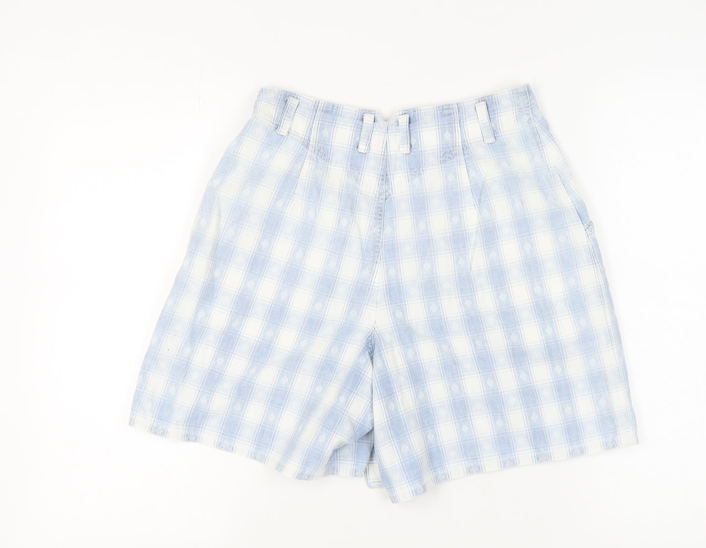 Lizwear Women's Blue Chino Shorts, Size 6, Plaid, Cotton