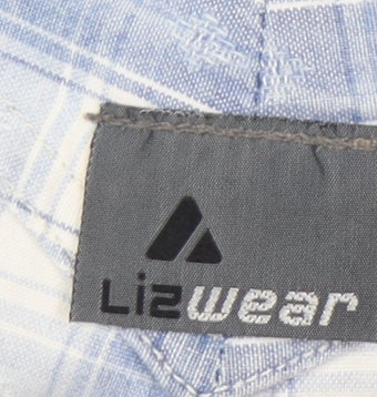 Lizwear Women's Blue Chino Shorts, Size 6, Plaid, Cotton