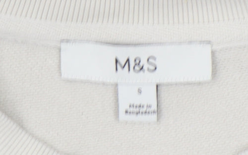 Marks and Spencer Women's White Pullover Sweatshirt Size S