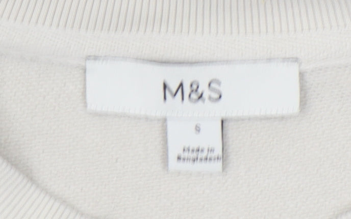 Marks and Spencer Women's White Pullover Sweatshirt Size S