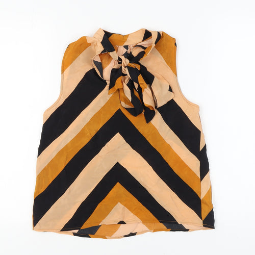 MNG Women's Sleeveless Striped Blouse Size 6