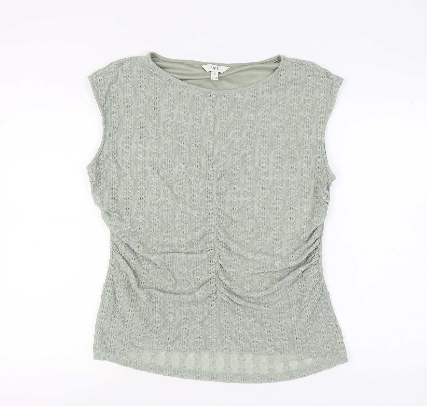 Marks and Spencer Women's Green Sleeveless Blouse