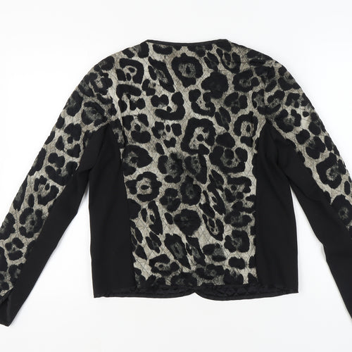 LATTE Women's Black Animal Print Jacket, Size L