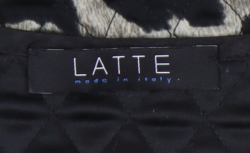LATTE Women's Black Animal Print Jacket, Size L