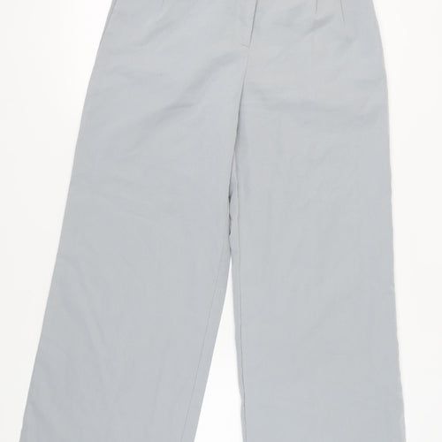 PrettyLittleThing Women's Grey Wide-Leg Trousers Size 10