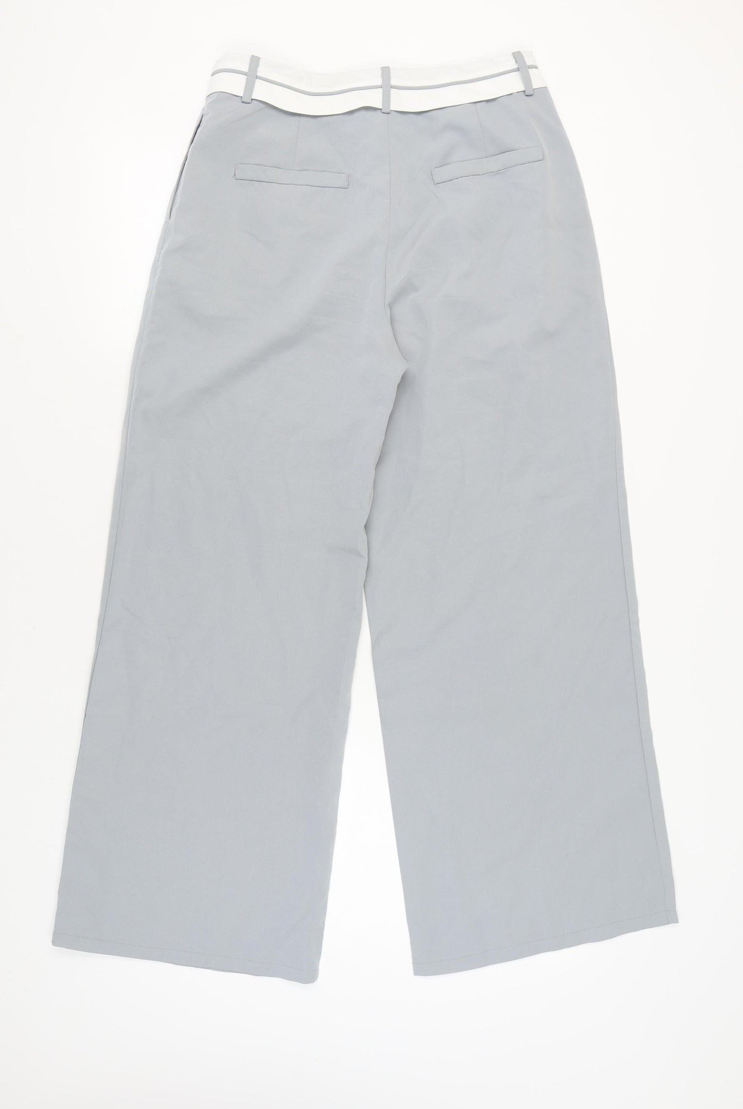 PrettyLittleThing Women's Grey Wide-Leg Trousers Size 10