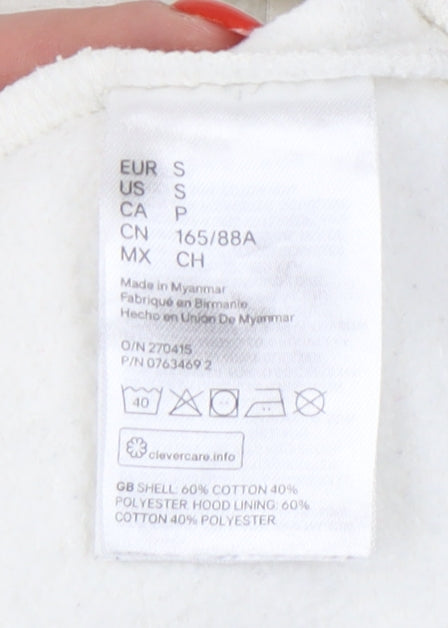 H&M Women’s Ivory Hoodie S Front Pocket