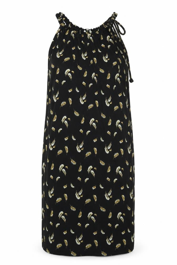 Front view of Next Women's Black Halter Dress, size 8, Summer Chic