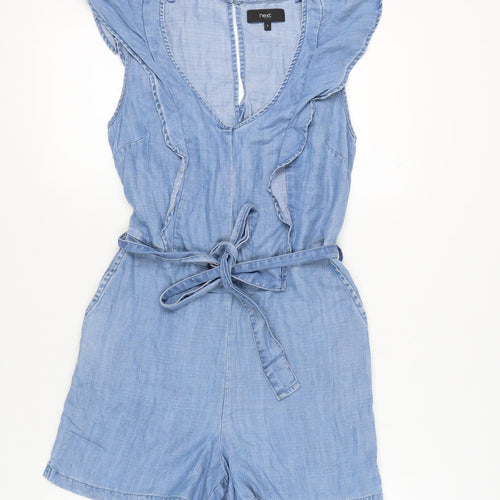 Next Women's Blue Chambray Playsuit - Size 8