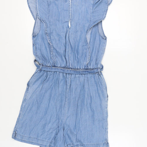 Next Women's Blue Chambray Playsuit - Size 8