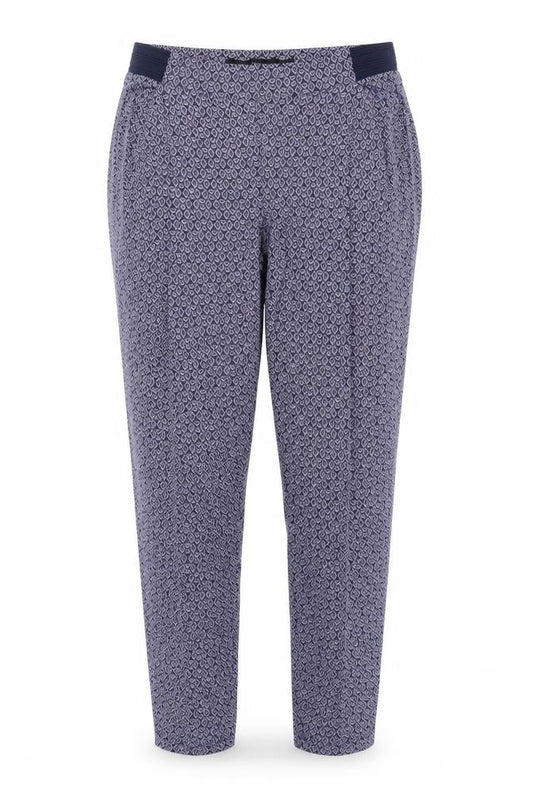 Front view of Next Women’s Blue Geometric Trousers, size UK 10