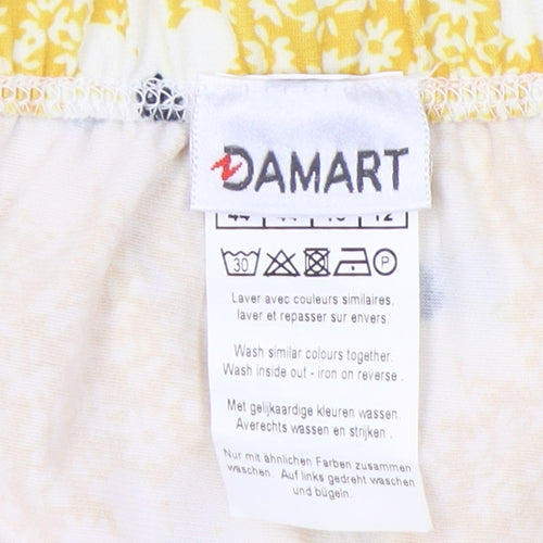Damart Women's Yellow A-Line Floral Skirt Size 16