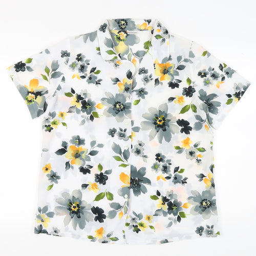 Damart Women's Multicoloured Floral Button-Up Shirt