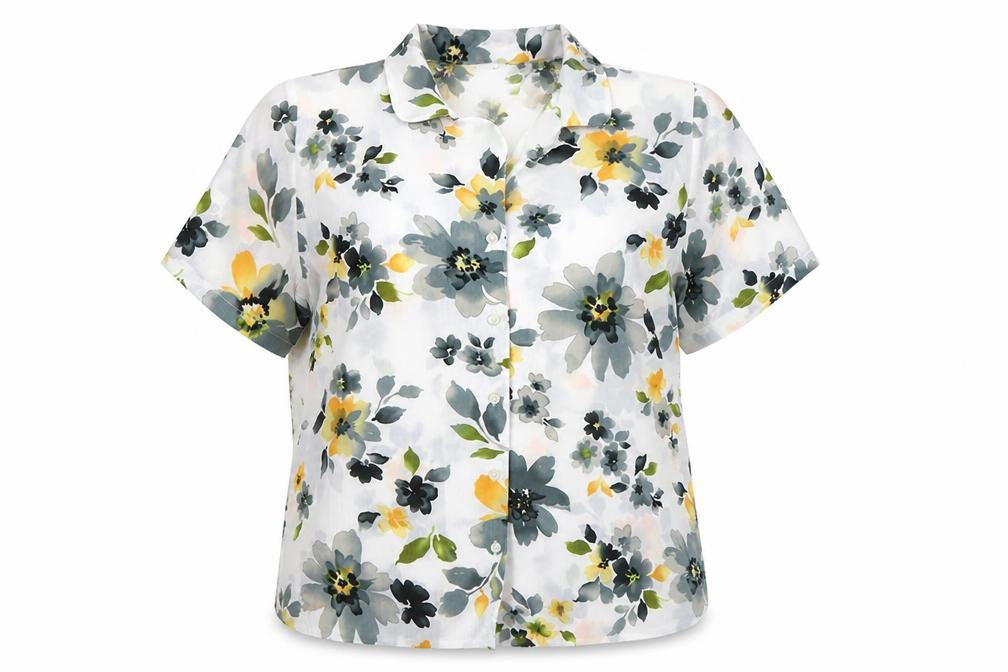 Front view of Damart Women's Multicoloured Floral Button-Up Shirt