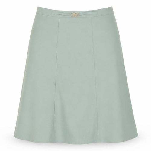 Damart Women's Green A-Line Skirt with Buckle, Size 12