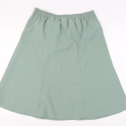 Damart Women's Green A-Line Skirt with Buckle, Size 12