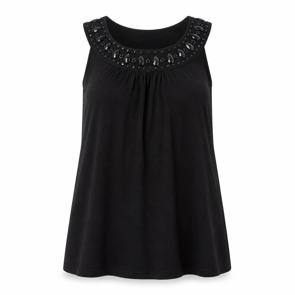 Front view of Next Women's Black Sleeveless Tank in, size 16