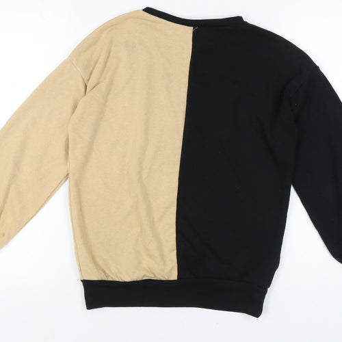 South Beach Women's Black Beige Colourblock Sweatshirt Size 8