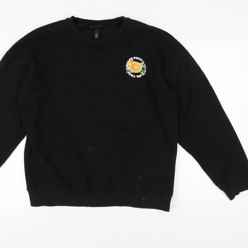 H&M Unisex Black Oversized Sweatshirt M