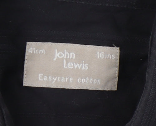 John Lewis Men's Black Long Sleeve Shirt 16.5