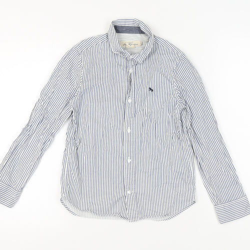 L.O.G.G. Boys Blue Striped Button-Up Shirt 9-10 Years