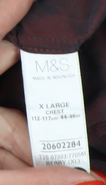 Marks and Spencer Men's Brown XL Button-Up Shirt