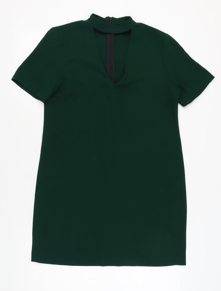 Zara Woman Green Short Sleeve Dress, Size 12
