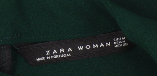 Zara Woman Green Short Sleeve Dress, Size 12