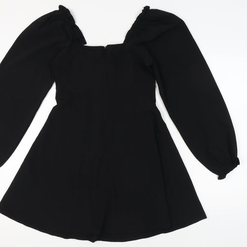 ASOS Women's Black A-Line Off Shoulder Dress Size 8