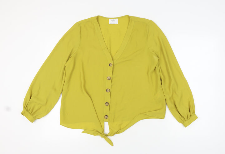 Wallis Women's Green Long Sleeve Blouse UK 16